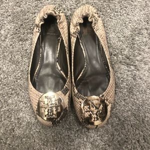 Tory Burch Snake Skin Flats